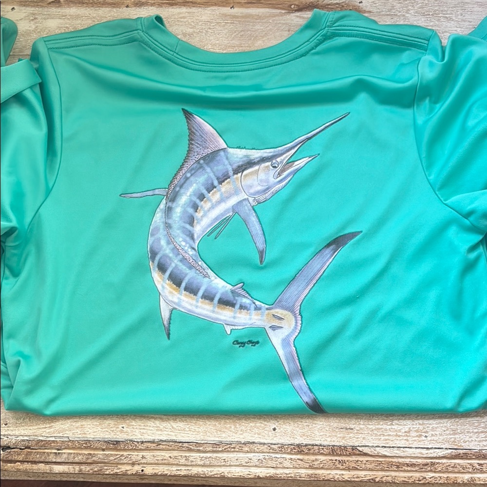 Columbia Turquoise Long Sleeve Shirt with Yellow Logo